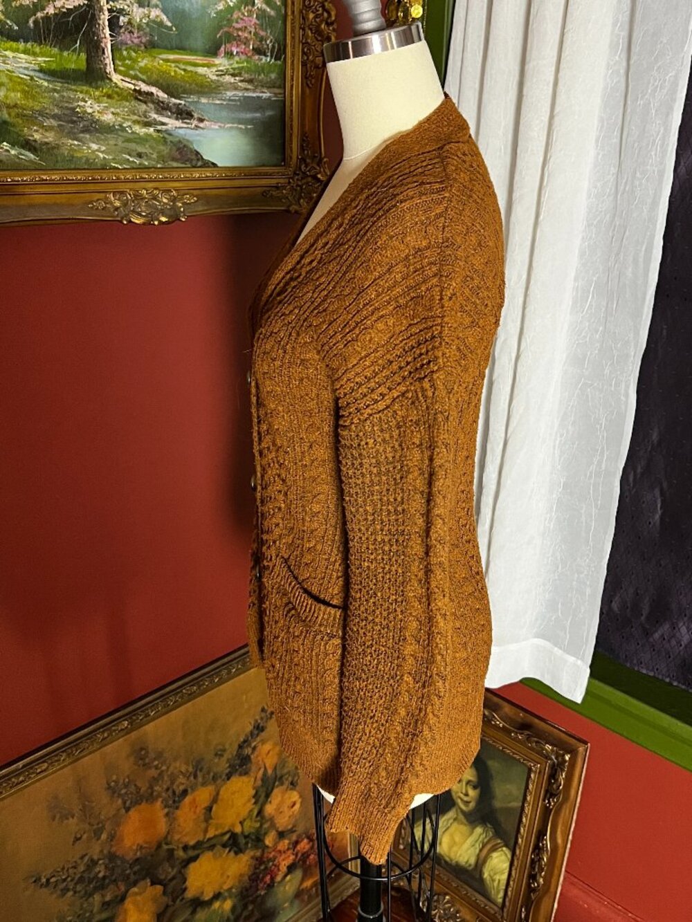 Rusty Color Knit Cardigan - Picture 5 of 11